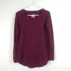 Chaser Waffle Knit Thermal Top with Button Cuffs